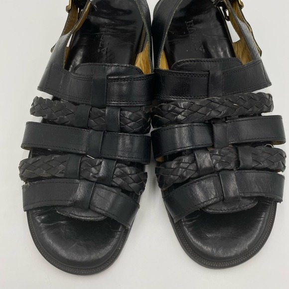 Bally Vintage Men's Black Baronio Leather Slingback Fishman Sandals Size 12 - Picture 5 of 11